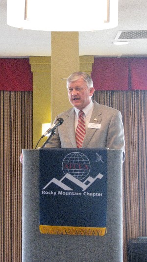 Maj. Gen. Bentley R. Rayburn, USAF (Ret.), president, Colorado Technical University, discussed the importance of education at the chapter's June luncheon.